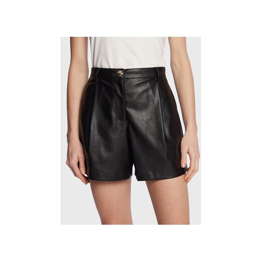 Pinko Szorty z imitacji skóry Sorridente 100958 7105 Czarny Regular Fit Pinko 42 okazja MODIVO