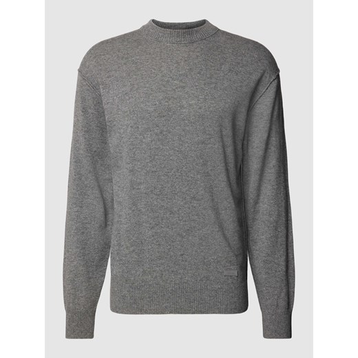 Sweter z dzianiny z naszywką z logo ze sklepu Peek&Cloppenburg  w kategorii Swetry męskie - zdjęcie 167731980