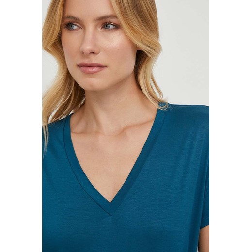 United Colors of Benetton t-shirt damski kolor niebieski ze sklepu ANSWEAR.com w kategorii Bluzki damskie - zdjęcie 167734523