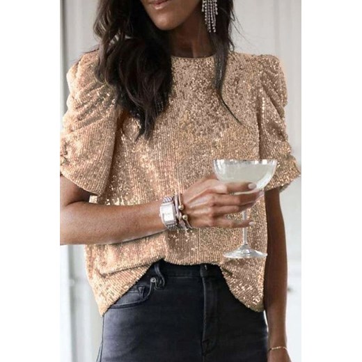 Bluzka KREMISA GOLD L okazyjna cena Ivet Shop