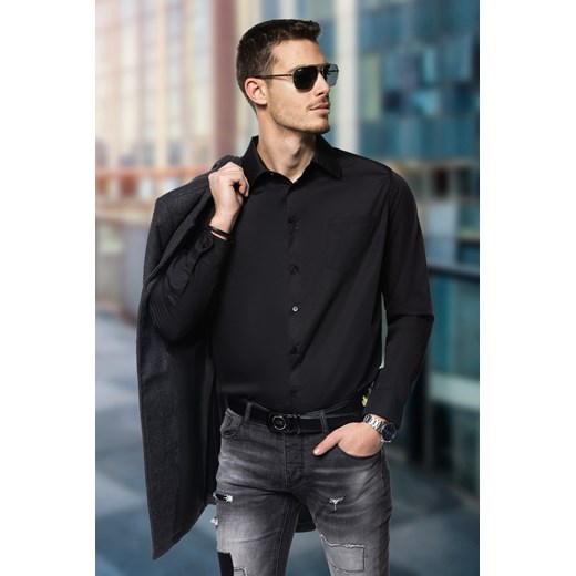 Koszula męska MALTIVO BLACK XL wyprzedaż Ivet Shop