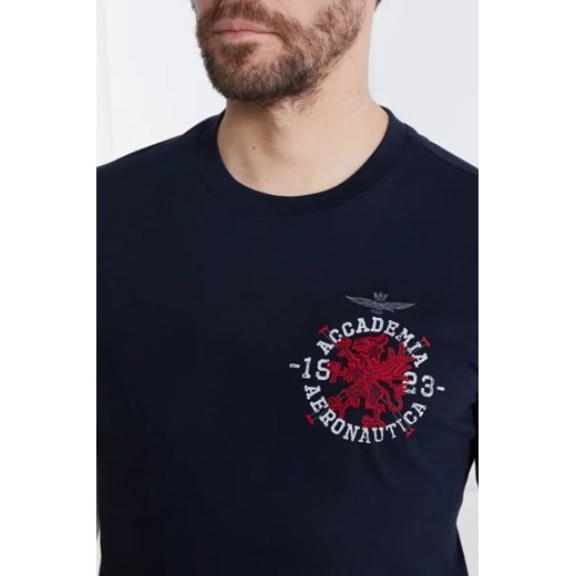 T-shirt męski Aeronautica Militare w nadruki z krótkimi rękawami 