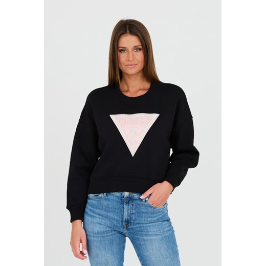 GUESS Czarna krótka bluza, Rozmiar L ze sklepu outfit.pl w kategorii Bluzy damskie - zdjęcie 167740243
