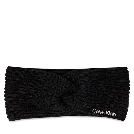 Opaska materiałowa Calvin Klein Ck Must Logo Twisted Headband K60K611400 Czarny ze sklepu eobuwie.pl w kategorii Opaski do włosów - zdjęcie 167741102
