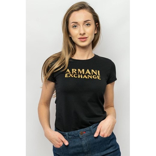 t-shirt damski armani exchange 6ryt07 yj8qz czarny ze sklepu Royal Shop w kategorii Bluzki damskie - zdjęcie 167741392