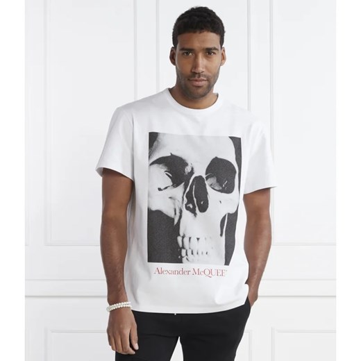 Alexander McQueen t-shirt męski biały bawełniany
