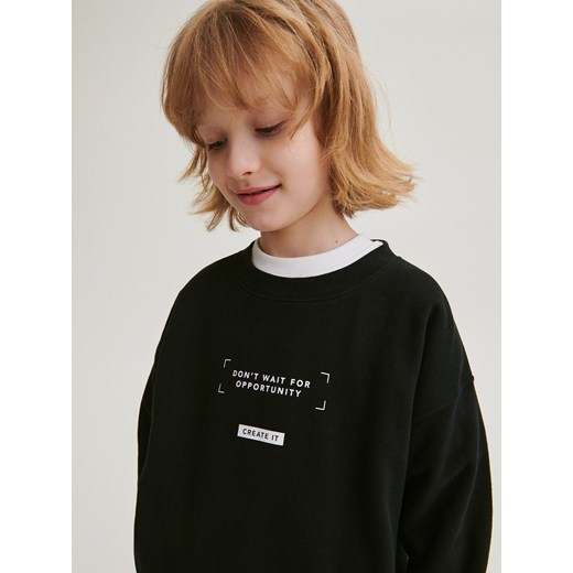 Reserved - Bluza z nadrukem - czarny ze sklepu Reserved w kategorii Bluzy chłopięce - zdjęcie 167746252
