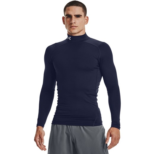 Męski longsleeve treningowy termoaktywny UNDER ARMOUR UA CG Armour Comp Mock - granatowy ze sklepu Sportstylestory.com w kategorii T-shirty męskie - zdjęcie 167749222