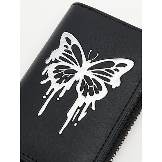 Cropp - Czarny portfel z motylem - czarny ze sklepu Cropp w kategorii Portfele damskie - zdjęcie 167757444