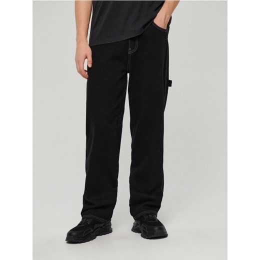 Jeansy straight fit carpenter czarne House 32/32 wyprzedaż House