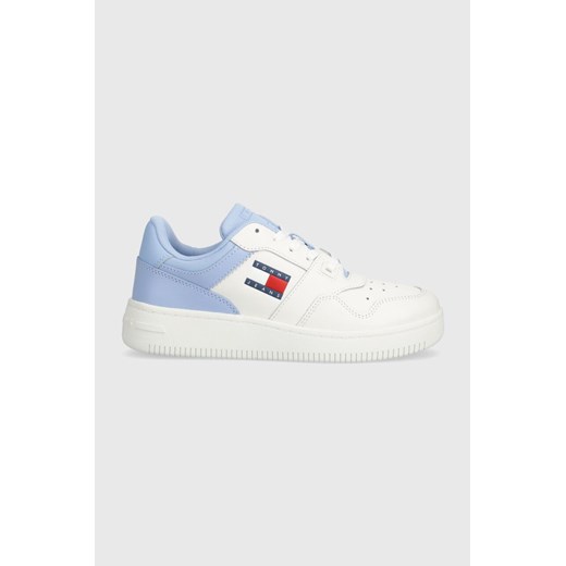 Tommy Jeans sneakersy skórzane TJW RETRO BASKET ESS kolor niebieski EN0EN02505 ze sklepu ANSWEAR.com w kategorii Buty sportowe damskie - zdjęcie 167758871