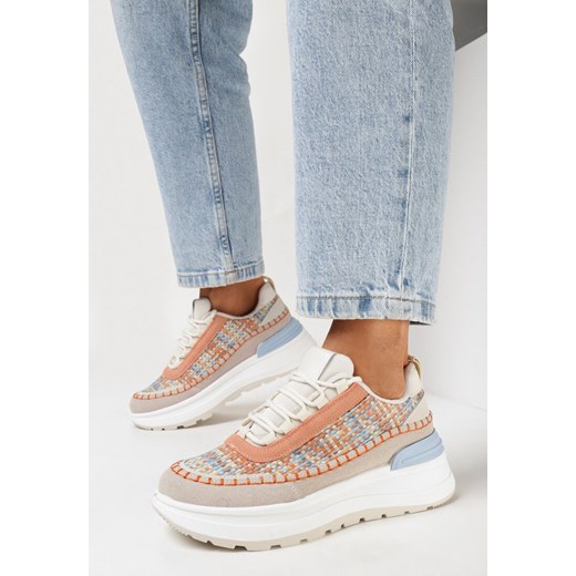 Pomarańczowe Sneakersy na Grubej Podeszwie Rakitia ze sklepu born2be.pl w kategorii Buty sportowe damskie - zdjęcie 167762380