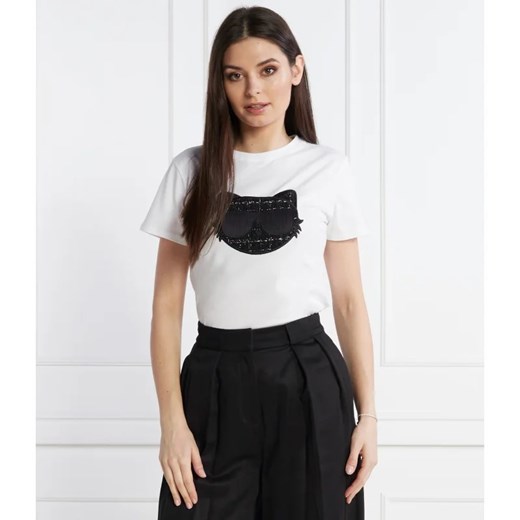 Karl Lagerfeld T-shirt boucle choupette | Regular Fit ze sklepu Gomez Fashion Store w kategorii Bluzki damskie - zdjęcie 167763781