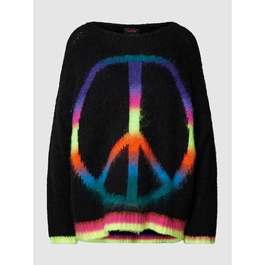 Sweter z dzianiny z nadrukiem z motywem model ‘RAINBOW PEACE’ ze sklepu Peek&Cloppenburg  w kategorii Swetry damskie - zdjęcie 167764321