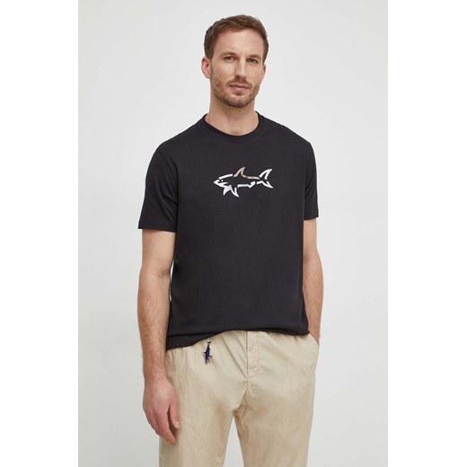 Paul&amp;Shark t-shirt bawełniany męski kolor czarny z nadrukiem 24411085 ze sklepu ANSWEAR.com w kategorii T-shirty męskie - zdjęcie 167770261