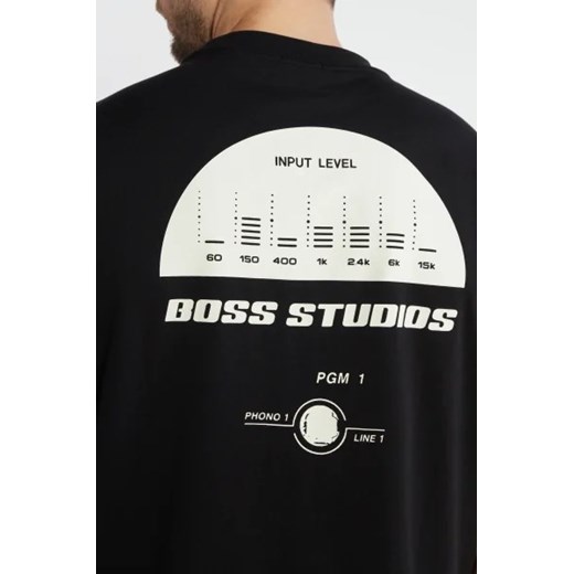 T-shirt męski BOSS HUGO z krótkimi rękawami czarny casualowy 