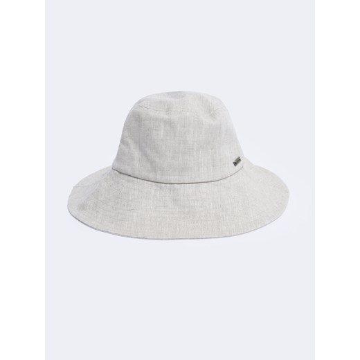 Lniany kapelusz damski beżowy Linna 801 ze sklepu Big Star w kategorii Kapelusze damskie - zdjęcie 167772511