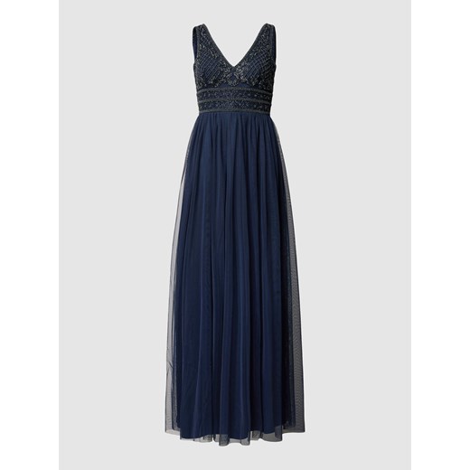 Sukienka wieczorowa z obszyciem ozdobnymi perełkami i kamieniami ze sklepu Peek&Cloppenburg  w kategorii Sukienki - zdjęcie 167775400