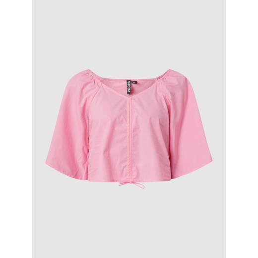 Bluzka krótka z bawełny model ‘Valdine’ ze sklepu Peek&Cloppenburg  w kategorii Bluzki damskie - zdjęcie 167775543