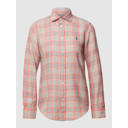 Bluzka lniana o kroju classic fit ze wzorem w kratę ze sklepu Peek&Cloppenburg  w kategorii Koszule damskie - zdjęcie 167778992