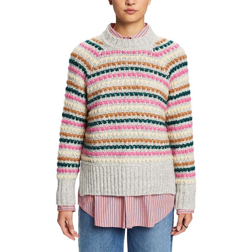 ESPRIT Sweter w kolorze szarym ze wzorem ze sklepu Limango Polska w kategorii Swetry damskie - zdjęcie 167779983