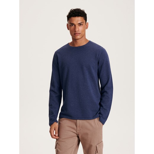 Reserved - Bawełniany sweter - niebieski ze sklepu Reserved w kategorii Swetry męskie - zdjęcie 167781513
