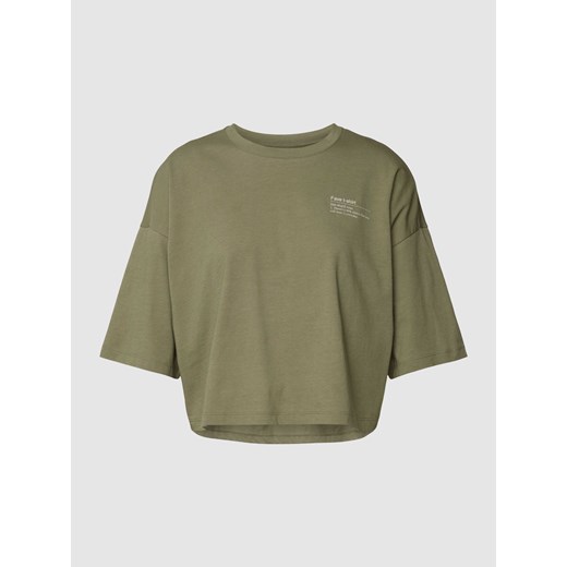 T-shirt krótki z nadrukiem z logo ze sklepu Peek&Cloppenburg  w kategorii Bluzki damskie - zdjęcie 167785251