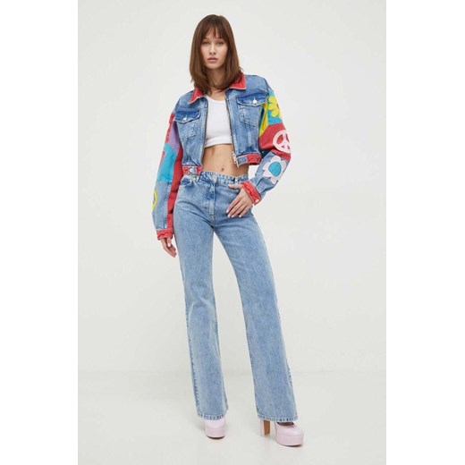 Moschino Jeans kurtka jeansowa damska kolor niebieski przejściowa oversize Moschino Jeans S ANSWEAR.com