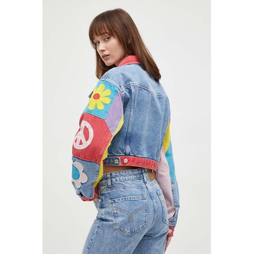 Moschino Jeans kurtka jeansowa damska kolor niebieski przejściowa oversize Moschino Jeans L ANSWEAR.com