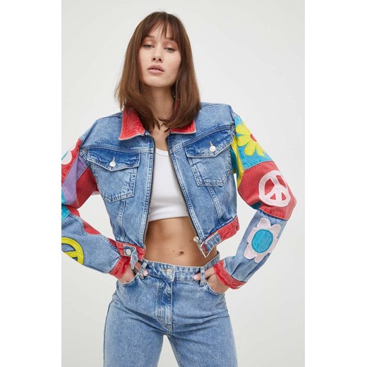 Moschino Jeans kurtka jeansowa damska kolor niebieski przejściowa oversize Moschino Jeans L ANSWEAR.com