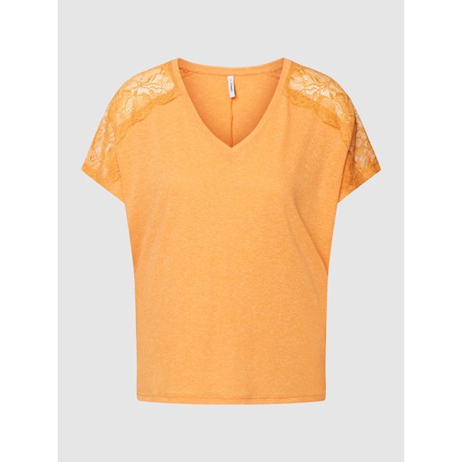T-shirt z koronką model ‘AUGUSTA’ ze sklepu Peek&Cloppenburg  w kategorii Bluzki damskie - zdjęcie 167789564