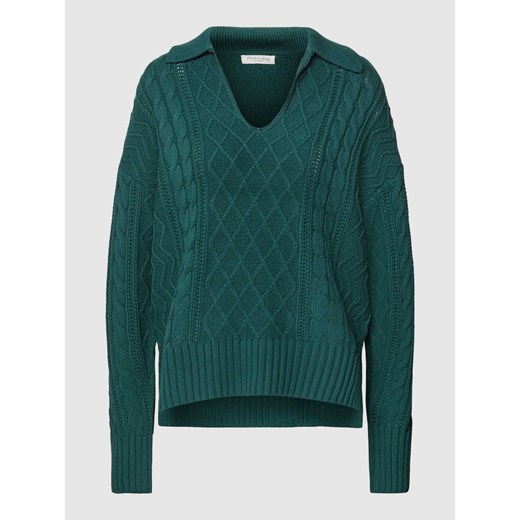 Sweter z dzianiny z wzorem warkocza ze sklepu Peek&Cloppenburg  w kategorii Swetry damskie - zdjęcie 167789694