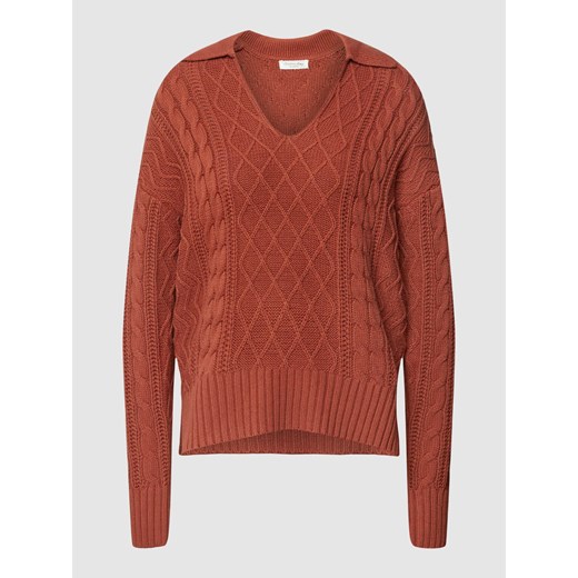 Sweter z dzianiny z wzorem warkocza ze sklepu Peek&Cloppenburg  w kategorii Swetry damskie - zdjęcie 167791100