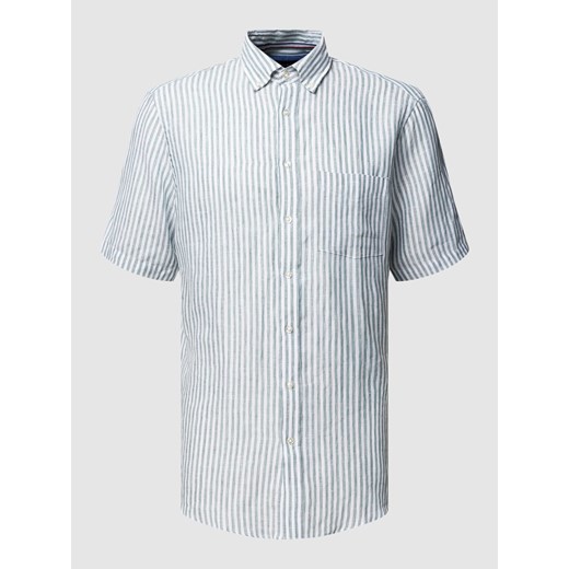 Koszula casualowa z lnu z kieszenią na piersi ze sklepu Peek&Cloppenburg  w kategorii Koszule męskie - zdjęcie 167791473