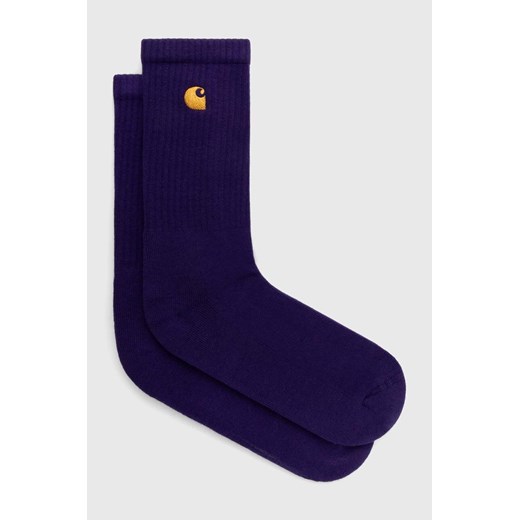 Carhartt WIP skarpetki Chase Socks męskie kolor fioletowy I029421.1YVXX ze sklepu PRM w kategorii Skarpetki męskie - zdjęcie 167798513