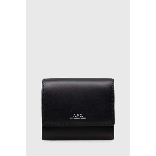 A.P.C. portfel skórzany Compact Lois Small kolor czarny PXBMW.H63453.LZZ ze sklepu PRM w kategorii Portfele damskie - zdjęcie 167798521