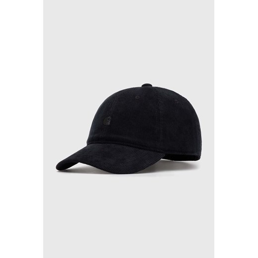 Carhartt WIP czapka z daszkiem sztruksowa Harlem Cap kolor czarny gładka I028955.89XX ze sklepu PRM w kategorii Czapki z daszkiem damskie - zdjęcie 167798523