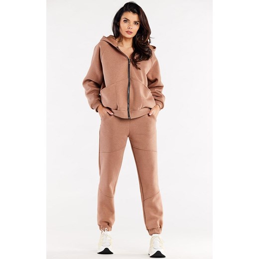Luźne spodnie dresowe beżowe M325, Kolor beżowy, Rozmiar L, Infinite You ze sklepu Primodo w kategorii Spodnie damskie - zdjęcie 167799552