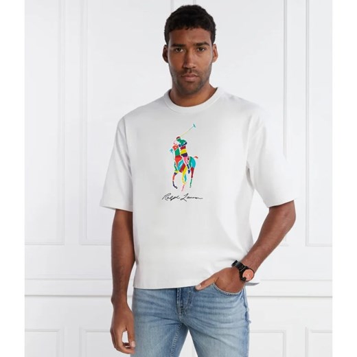T-shirt męski Polo Ralph Lauren z krótkim rękawem biały w nadruki