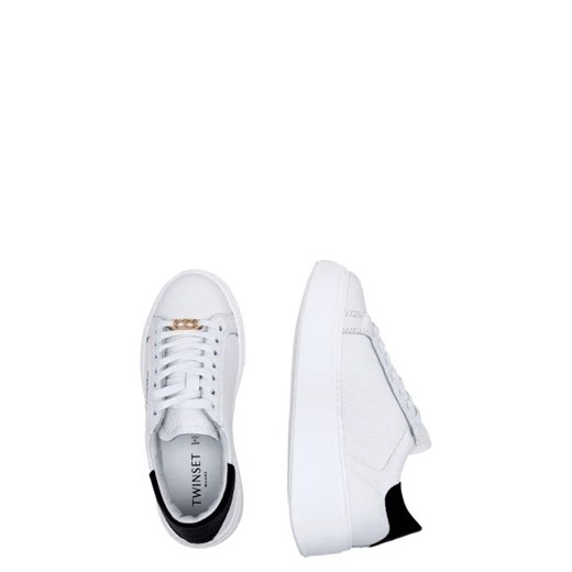Buty sportowe damskie białe Twinset sneakersy sznurowane z tworzywa sztucznego 
