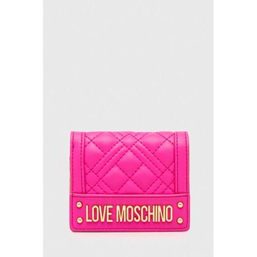Love Moschino portfel damski kolor różowy ze sklepu ANSWEAR.com w kategorii Portfele damskie - zdjęcie 167801030