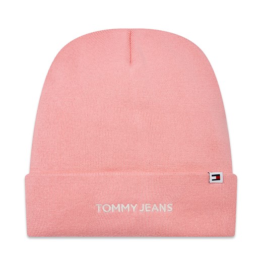 Czapka Tommy Jeans Tjw Linear Logo Beanie AW0AW15843 Ballet Pink THA ze sklepu eobuwie.pl w kategorii Czapki zimowe damskie - zdjęcie 167801462