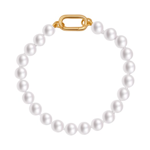 Bransoletka srebrna pozłacana z perłami - Pearls ze sklepu YES.pl w kategorii Bransoletki - zdjęcie 167802140