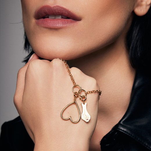 Zawieszka srebrna pozłacana charms - serce - Love Story Love Story - Biżuteria Yes One Size YES.pl