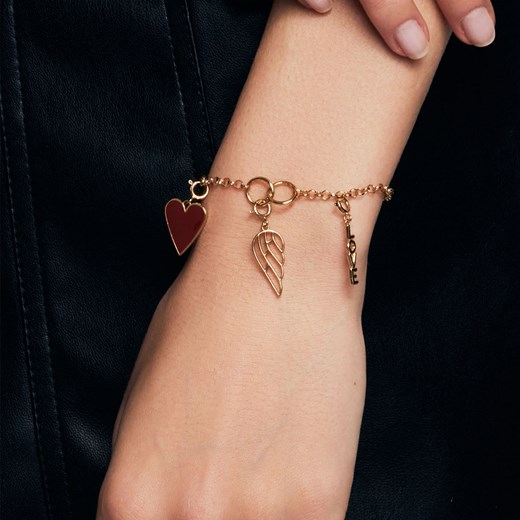 Zawieszka srebrna pozłacana charms - skrzydło - Love Story Love Story - Biżuteria Yes One Size YES.pl