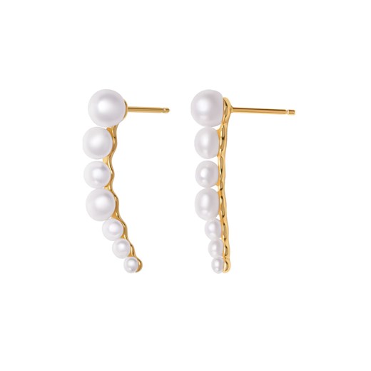 Kolczyki srebrne pozłacane z perłami - Pearls ze sklepu YES.pl w kategorii Kolczyki - zdjęcie 167803132