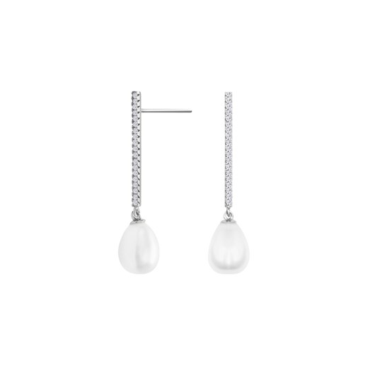 Kolczyki srebrne z perłami i cyrkoniami - Pearls of Sky ze sklepu YES.pl w kategorii Kolczyki - zdjęcie 167803182
