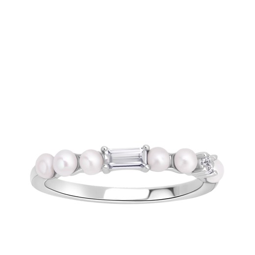 Pierścionek srebrny z perłami i cyrkoniami - Pearls of Sky ze sklepu YES.pl w kategorii Pierścionki - zdjęcie 167804150
