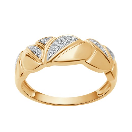 Pierścionek z dwukolorowego złota z diamentami ze sklepu YES.pl w kategorii Pierścionki - zdjęcie 167804354