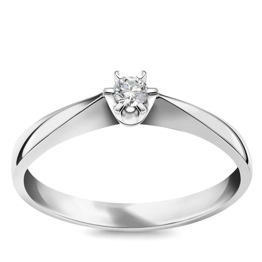 Pierścionek z białego złota z diamentem - Stella Stella - Biżuteria Yes One Size okazja YES.pl